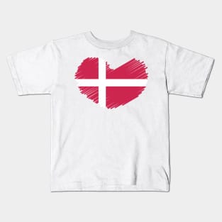 Denmark Heart Flag Design Kids T-Shirt